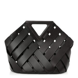 Bottega Veneta  Calfskin V Woven Drawstring Tote Dark Brown