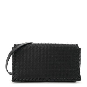 Bottega Veneta  Nappa Intrecciato New Olympia Bag Black