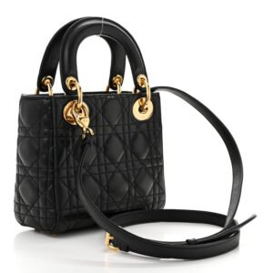 Christian Dior  Lambskin Cannage Mini Lady Dior Black