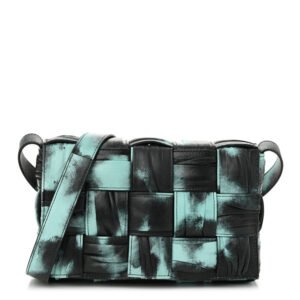 Bottega Veneta  Foulard Tie Dye Maxi Intrecciato Padded Cassette Crossbody Bag Celadon Inkwell