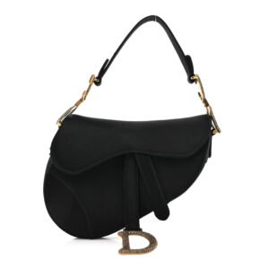 Christian Dior  Satin Crystal Mini Saddle Bag Black