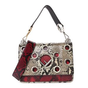 Fendi  Snakeskin F is Fendi Kan I Shoulder Bag Roccia Red