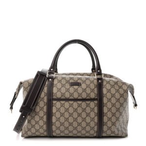 Gucci  GG Plus Monogram Boston Carry On Duffle Bag Brown