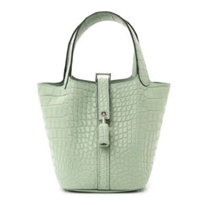 Hermes  Matte Alligator Micro Picotin Lock Vert D' Eau