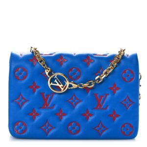 Louis Vuitton  Lambskin Embossed Monogram Vuittamins Pochette Coussin Blue Red
