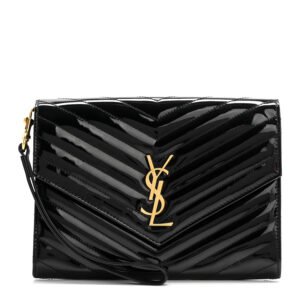 Saint Laurent  Calfskin Matelasse Monogram Lou Camera Bag Deep Marine